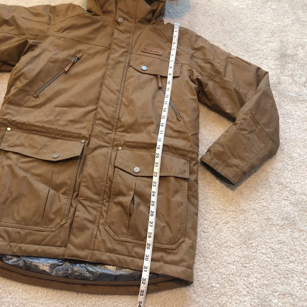 Columbia Mens Barlow Pass Turbodown II Jacket Brown Coat Size Small Waterproof